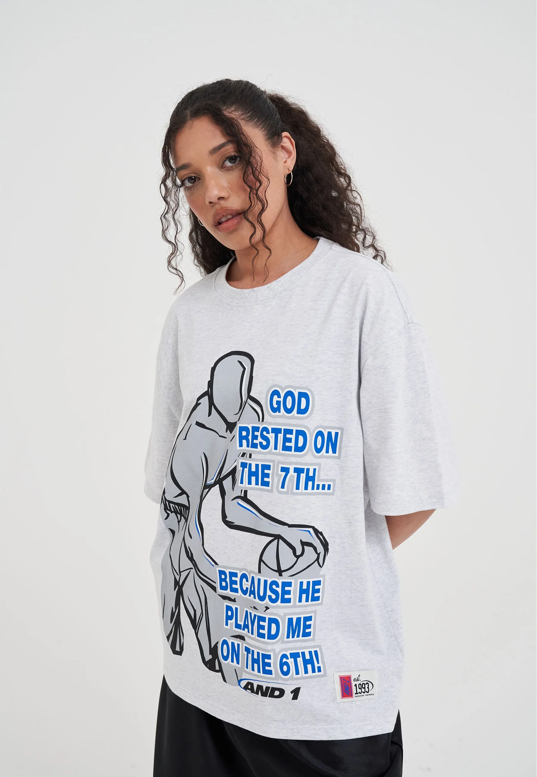 Womens Rested on the 7th Trash Talk T-Shirt - Frost Marl sold by And1