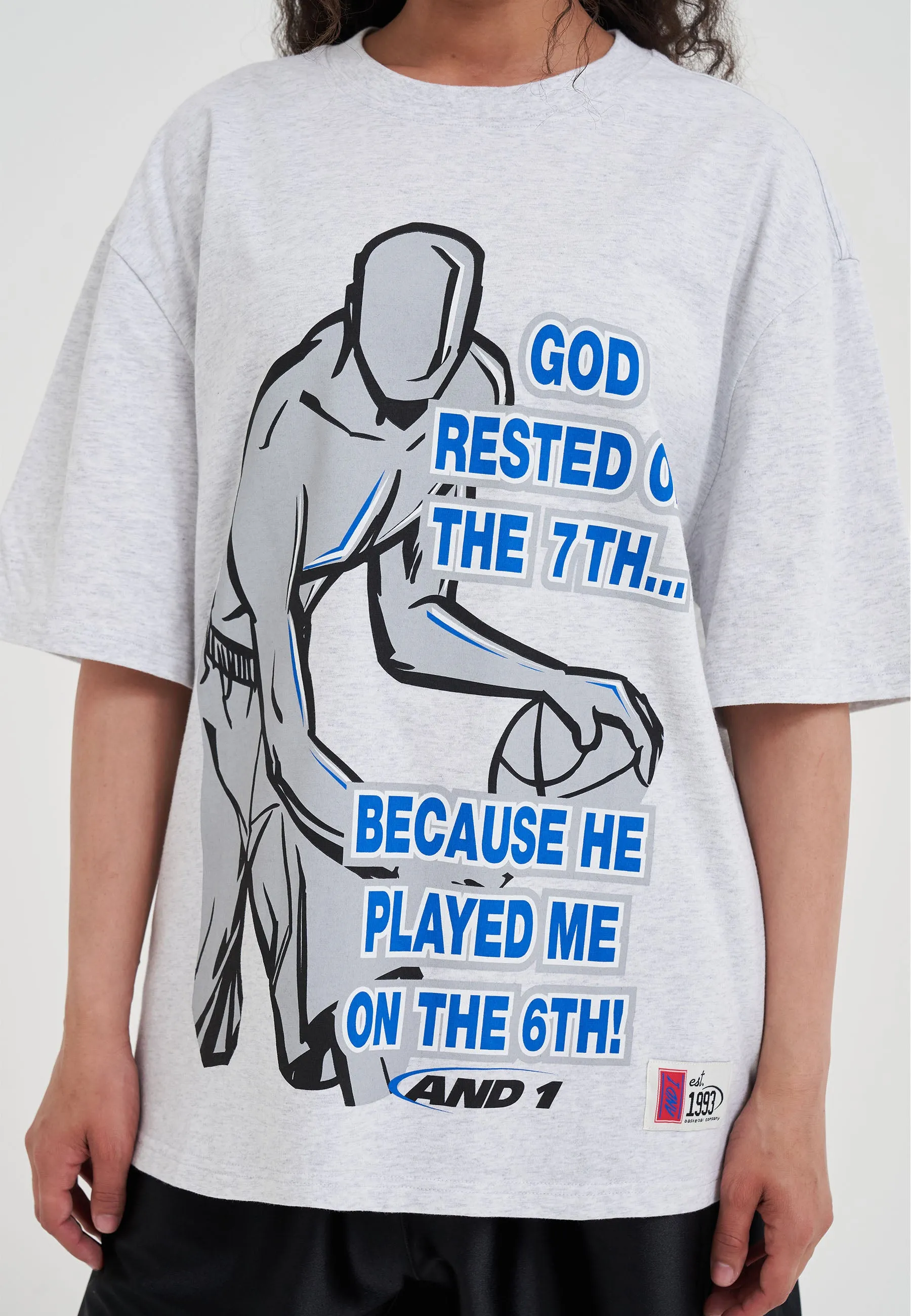 Womens Rested on the 7th Trash Talk T-Shirt - Frost Marl sold by And1 product image thumbnail 4