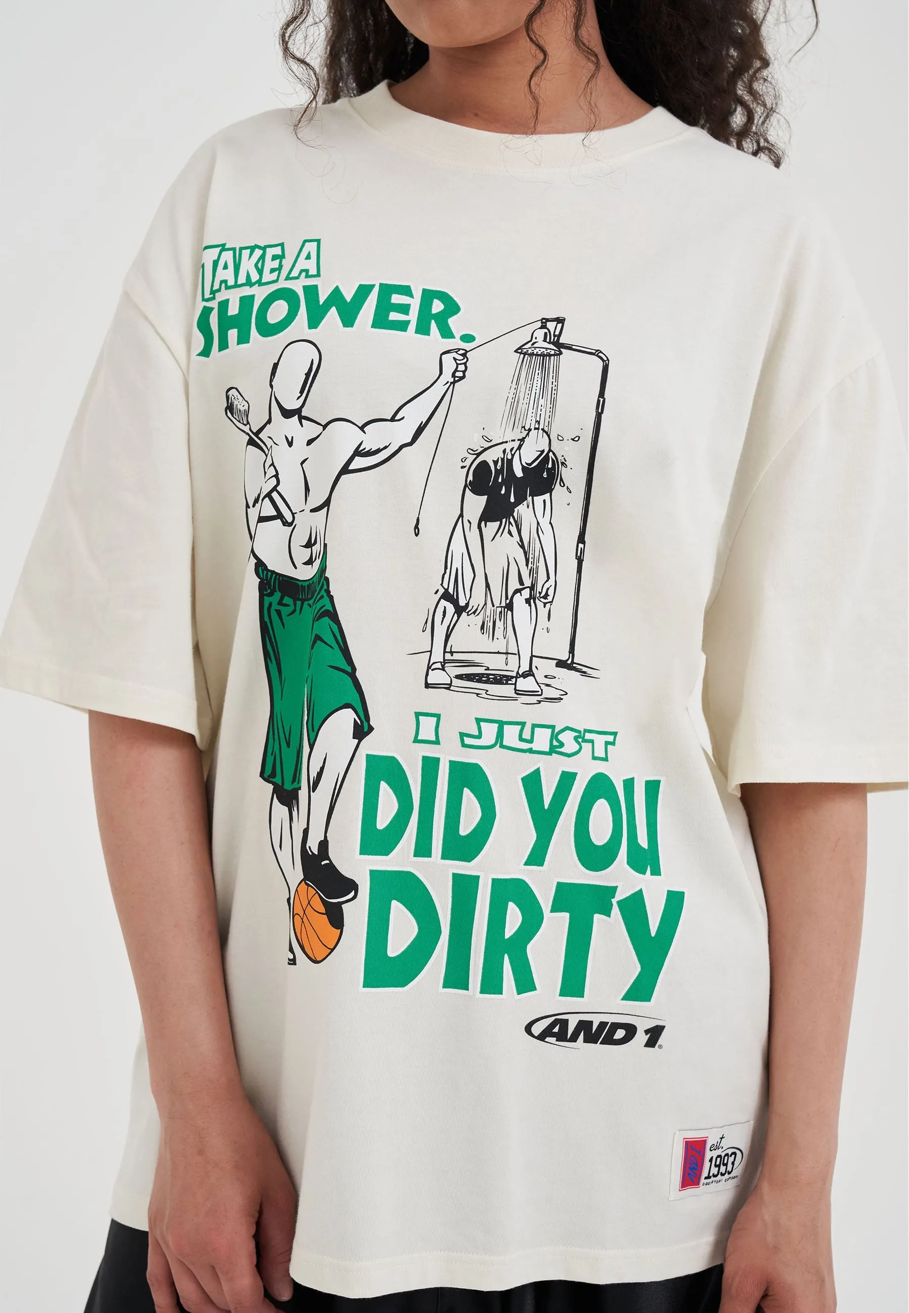 Womens Did You Dirty Trash Talk T-Shirt - Ecru sold by And1 product image thumbnail 4