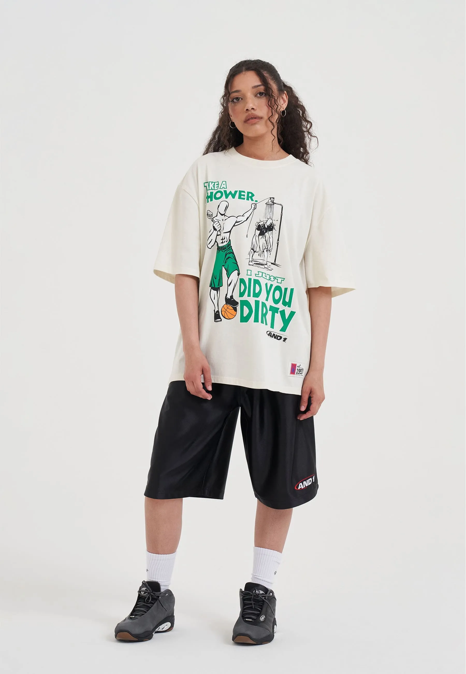 Womens Did You Dirty Trash Talk T-Shirt - Ecru sold by And1 product image thumbnail 3