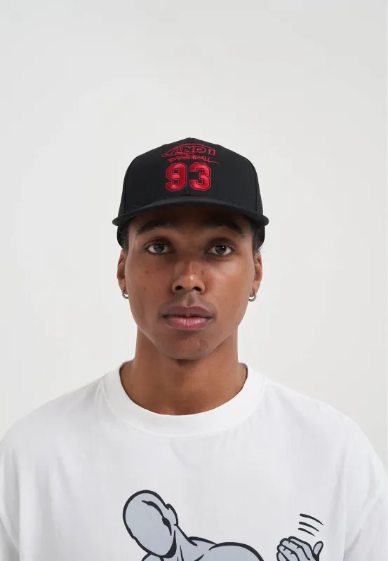 Unisex Core Logo 6 Panel Flat Peak Cap - Black made by And1