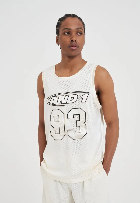 Mens 93 Airtex Vest Top - Ecru made by And1