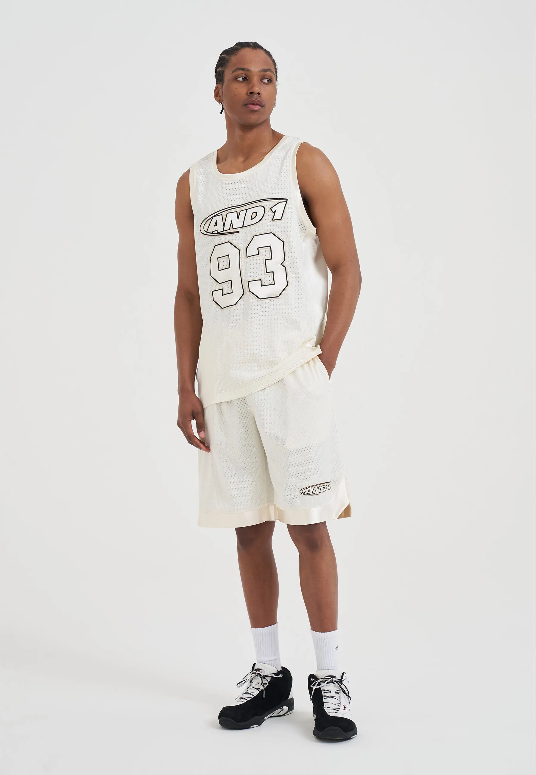 Mens 93 Airtex Vest Top - Ecru sold by And1 product image thumbnail 3