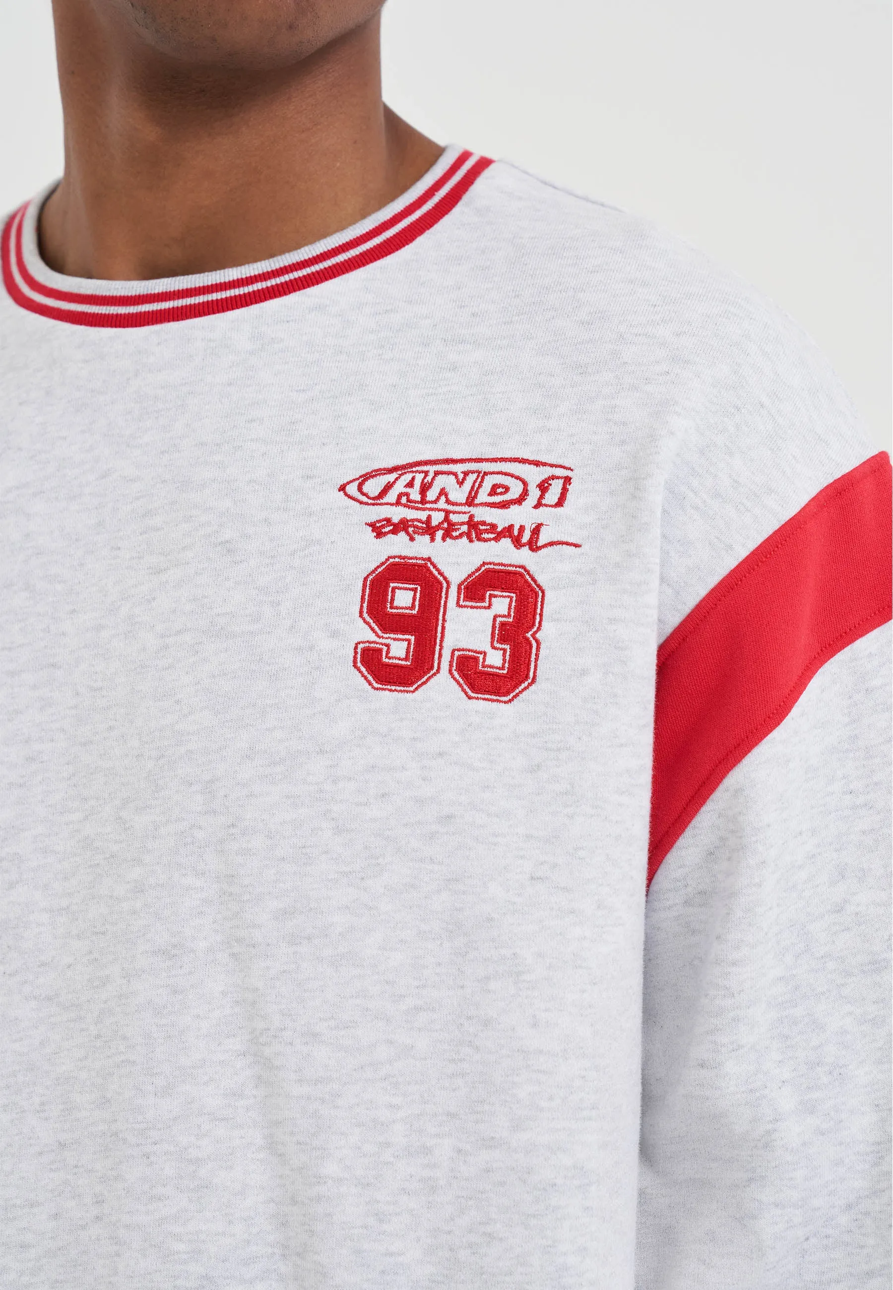 Mens Core 93 Panelled Long Sleeve Sweatshirt - Frost Marl sold by And1 product image thumbnail 3