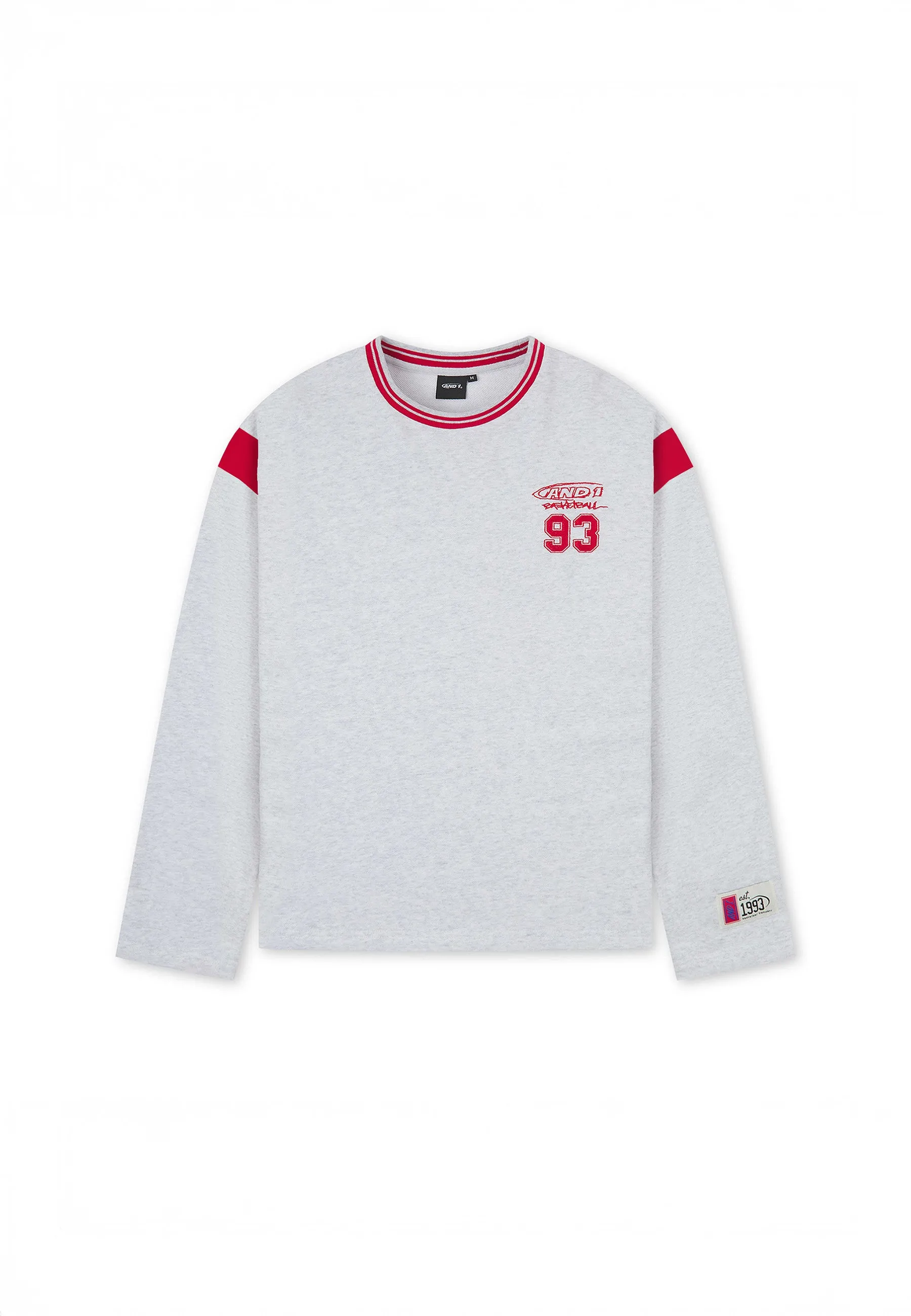Mens Core 93 Panelled Long Sleeve Sweatshirt - Frost Marl sold by And1 product image thumbnail 5