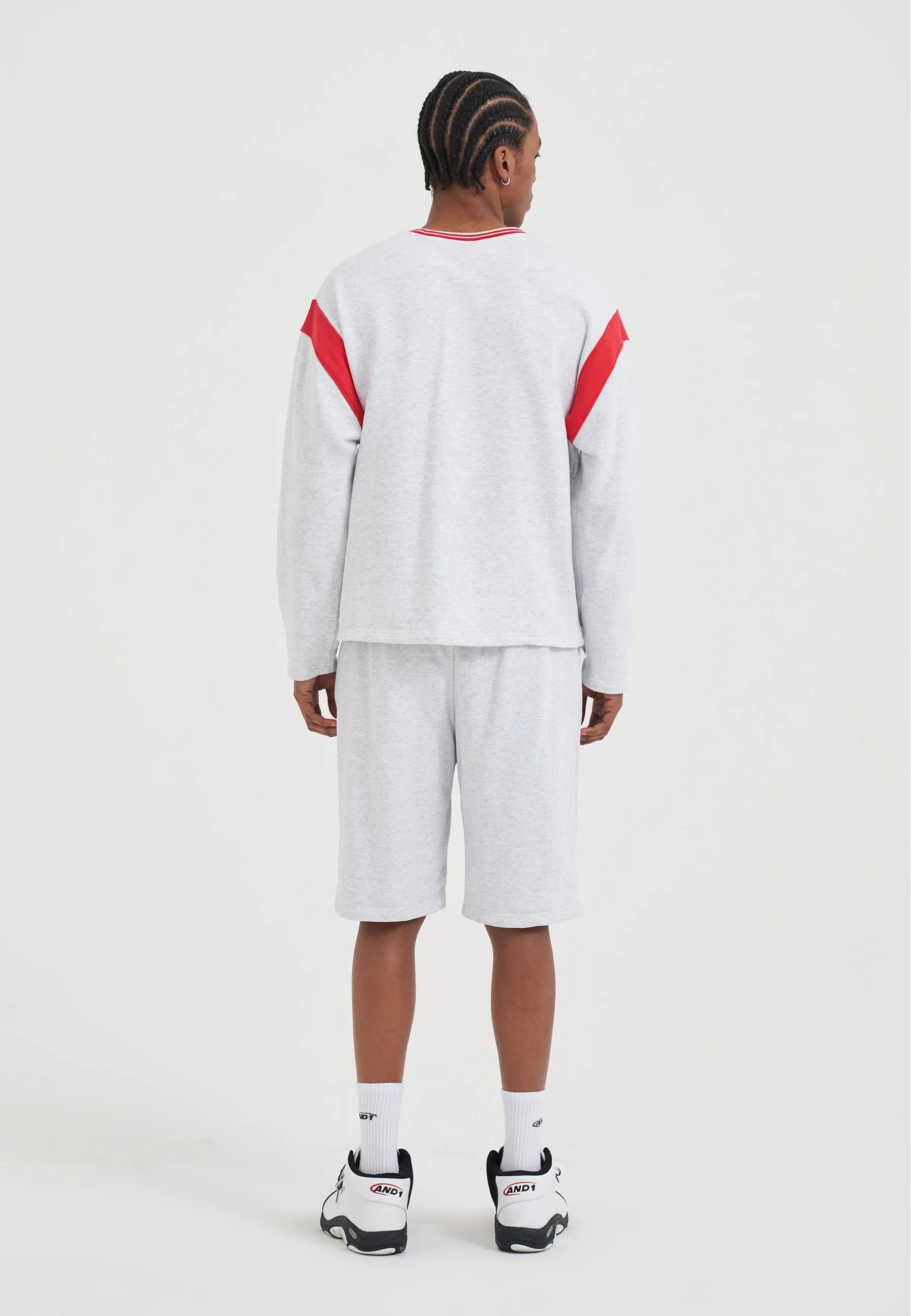 Mens Core 93 Panelled Long Sleeve Sweatshirt - Frost Marl sold by And1 product image thumbnail 2