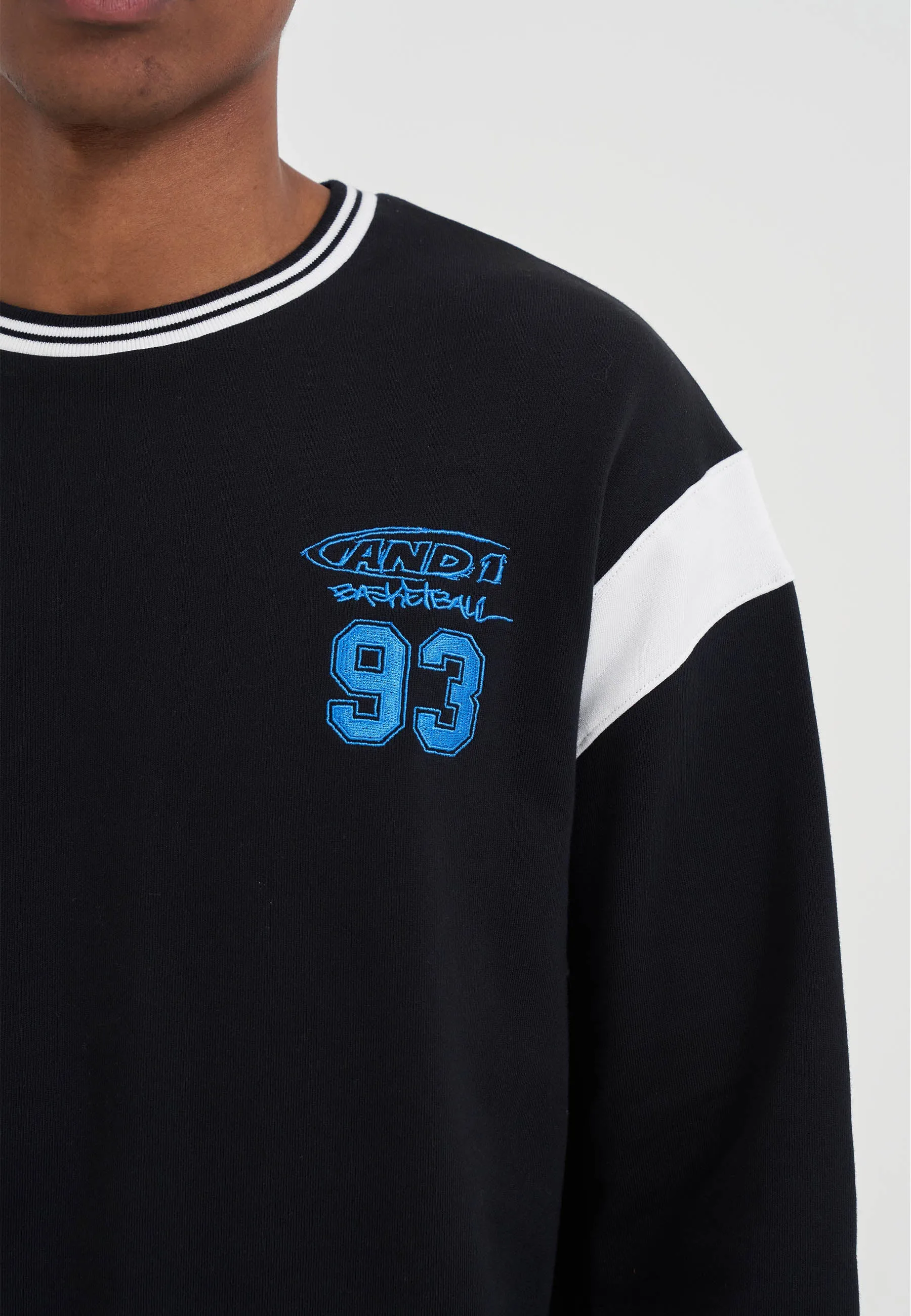 Mens Core 93 Panelled Long Sleeve Sweatshirt - Black sold by And1 product image thumbnail 4