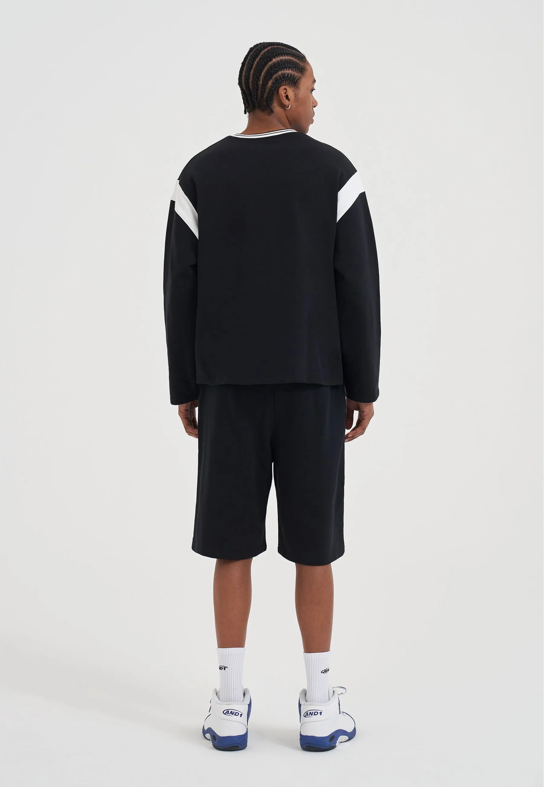 Mens Core 93 Panelled Long Sleeve Sweatshirt - Black sold by And1 product image thumbnail 2