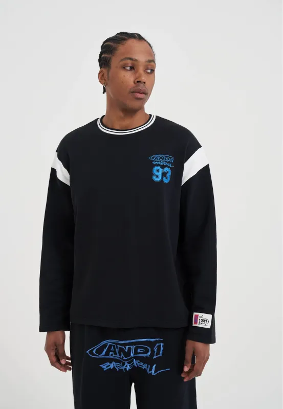 Mens Core 93 Panelled Long Sleeve Sweatshirt - Black made by And1
