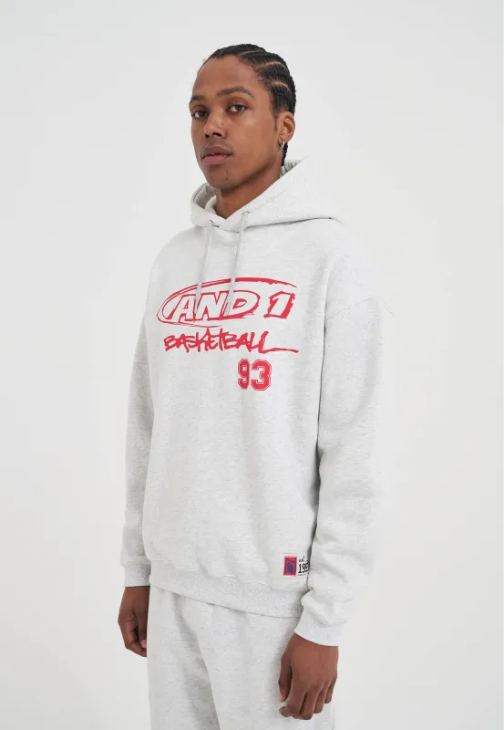 Mens Core Graffiti Logo Hoodie - Grey made by And1