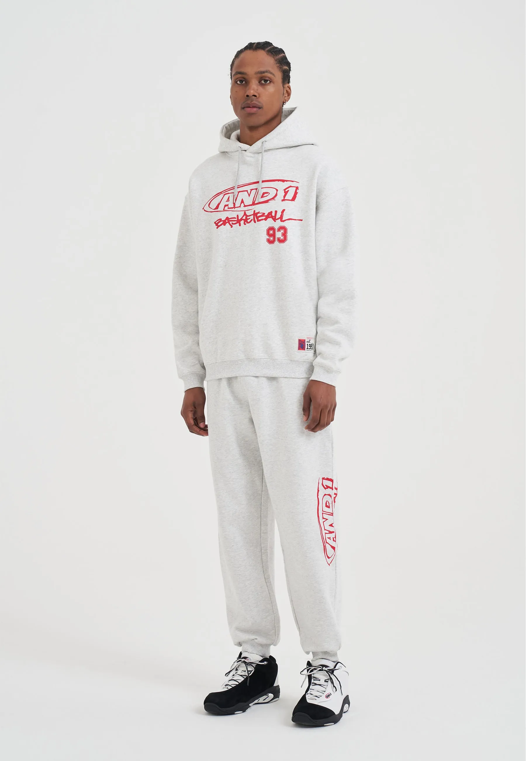 Mens Core Graffiti Logo Hoodie - Grey sold by And1 product image thumbnail 4