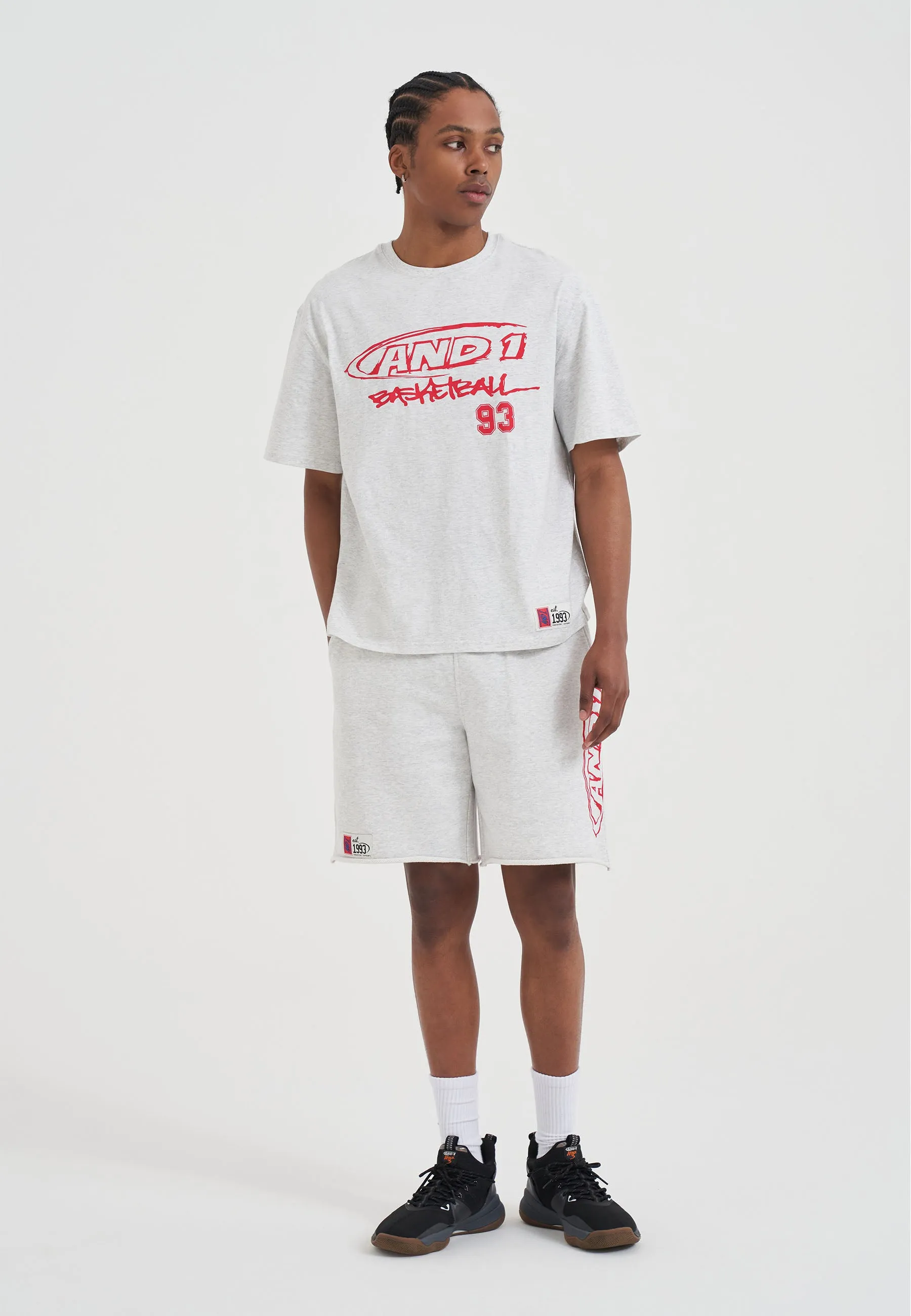 Mens Core Graffiti Logo T-Shirt - Frost Marl sold by And1 product image thumbnail 3