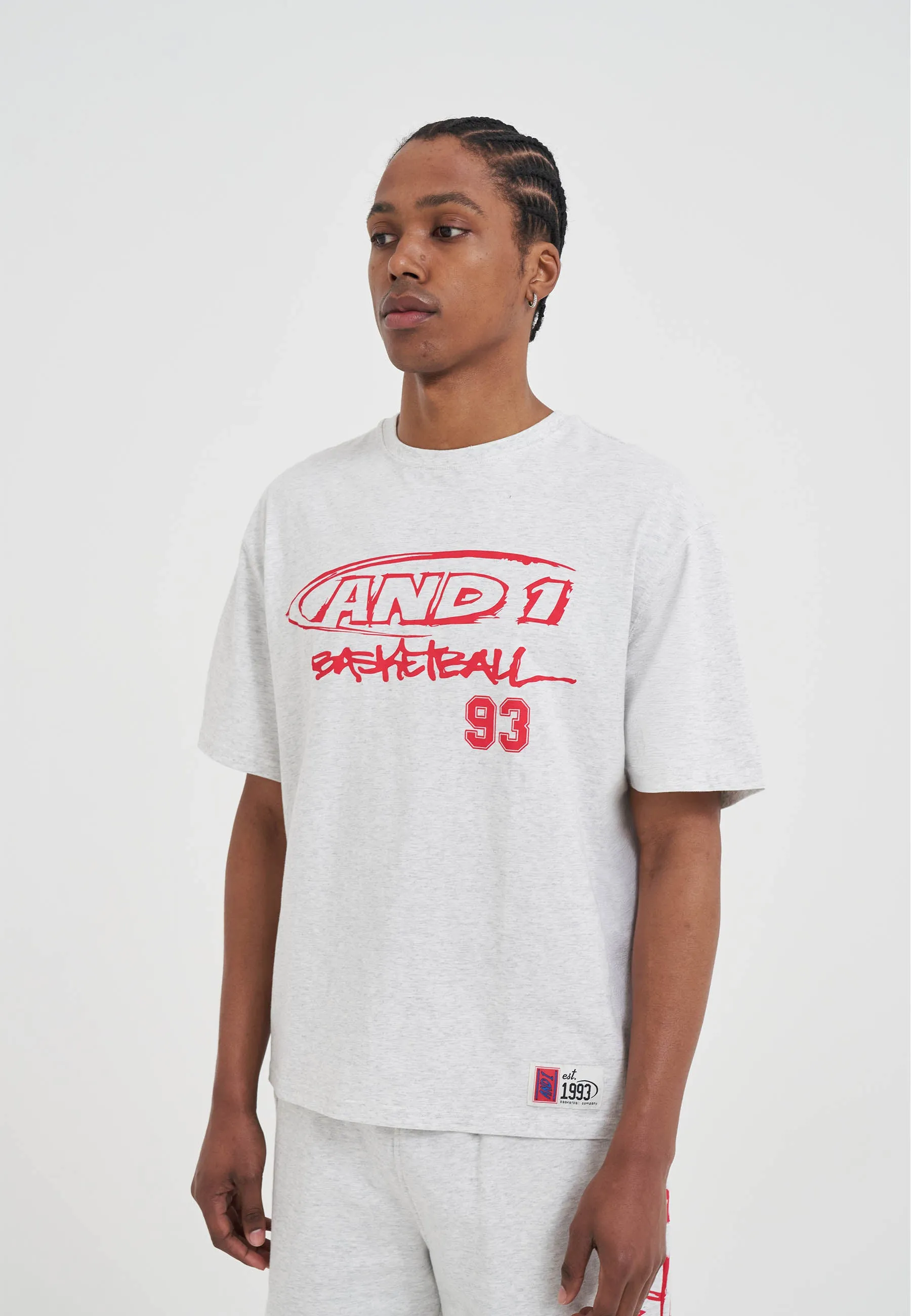 Mens Core Graffiti Logo T-Shirt - Frost Marl sold by And1