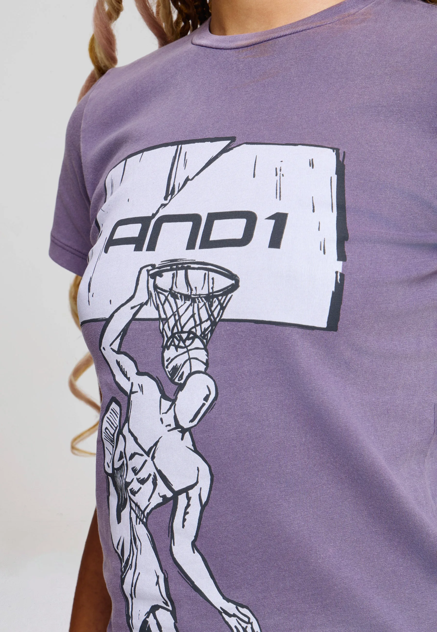 Womens Vintage Wash Fitted T-Shirt - Purple sold by And1 product image thumbnail 5