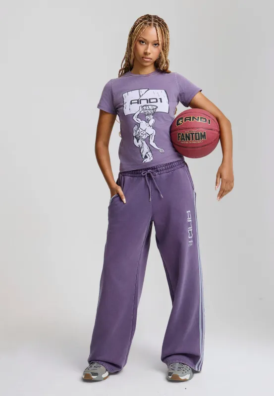 Womens 1993 Wide Leg Joggers - Purple made by And1
