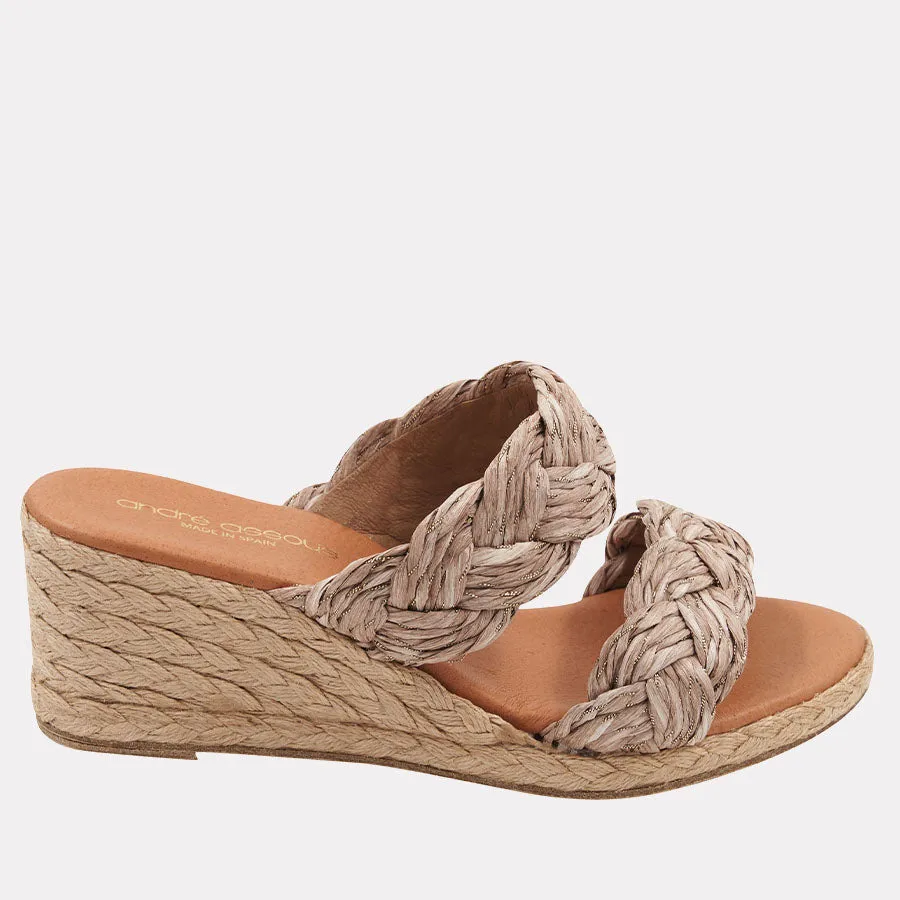 Nori Raffia Espadrille Wedge sold by Andre Assous