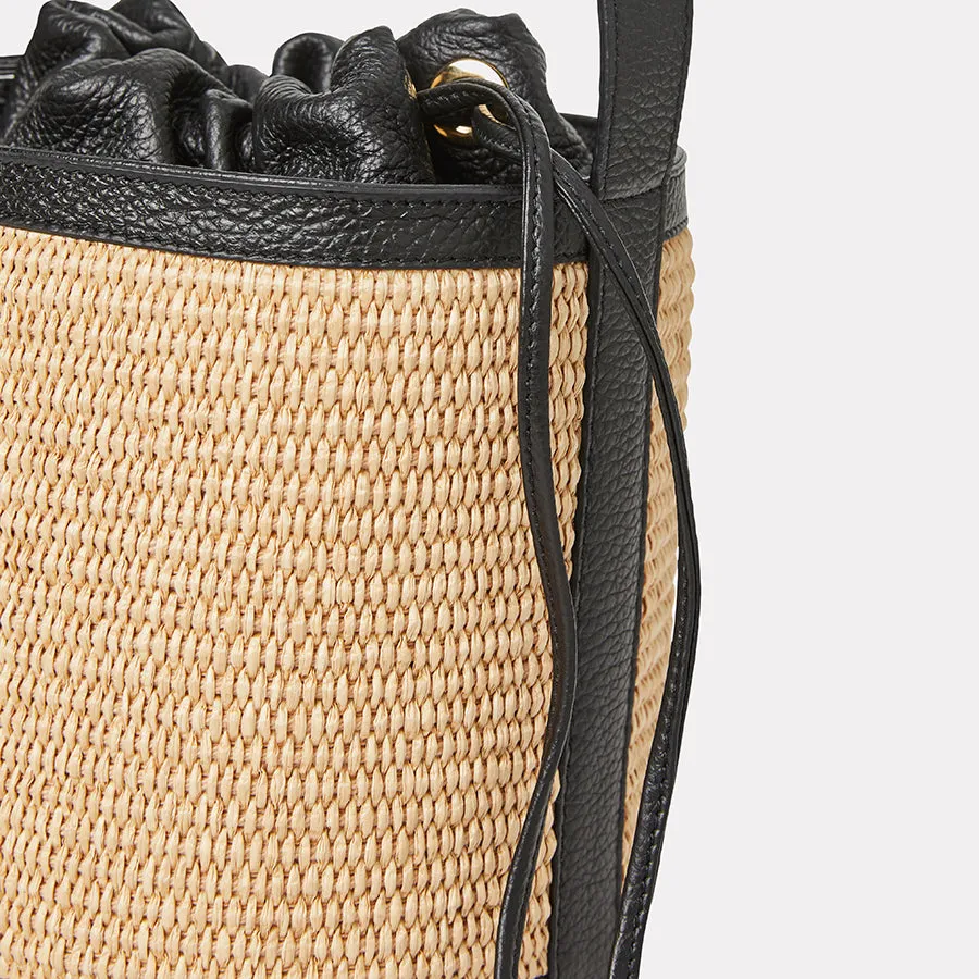Astrid Natural Black Raffia Bucket Bag sold by Andre Assous product image thumbnail 5