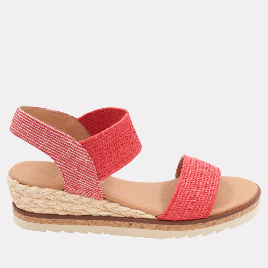 Neveah Stretch Raffia Wedge sold by Andre Assous