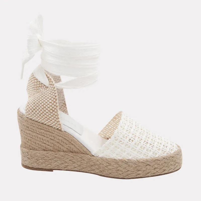 Payton Woven Raffia Espadrille Wedge sold by Andre Assous