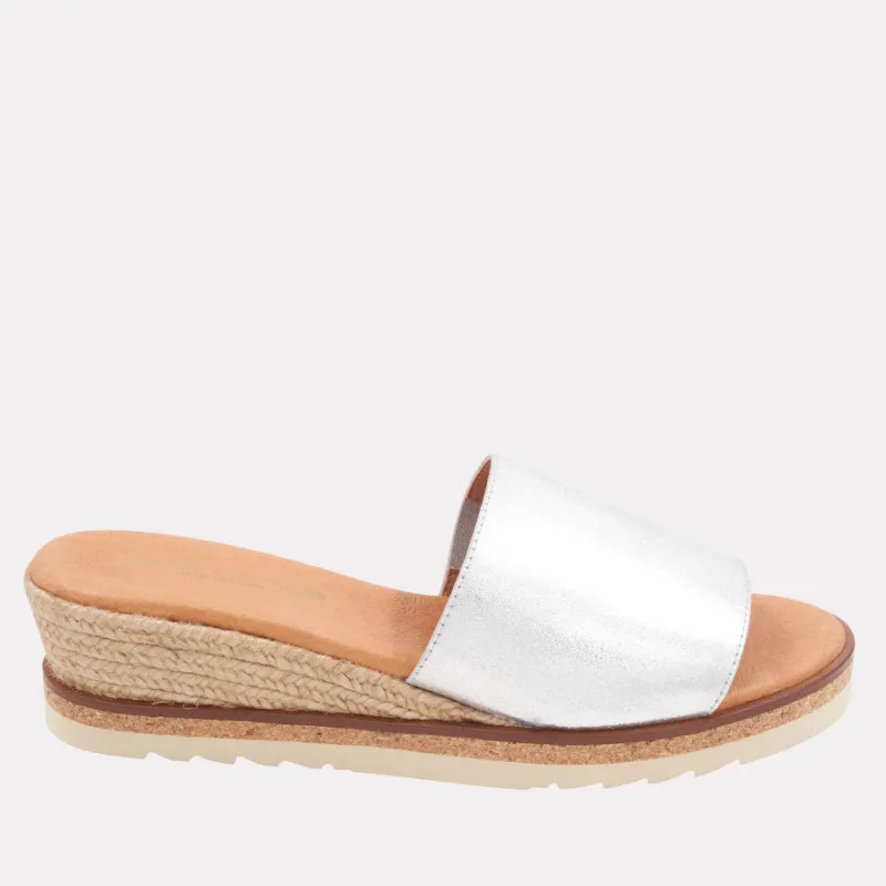 Nessie Metallic Espadrille Wedge sold by Andre Assous