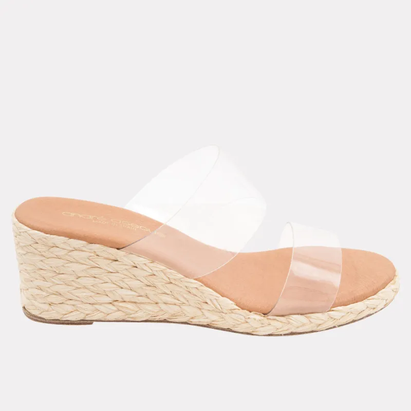 Nori  Vinyl Espadrille Wedge sold by Andre Assous
