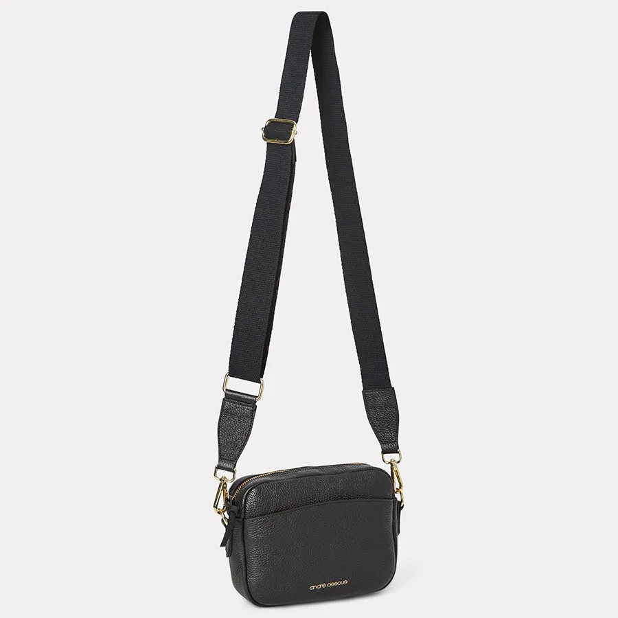 Amelia Black Leather Crossbody Bag sold by Andre Assous product image thumbnail 5