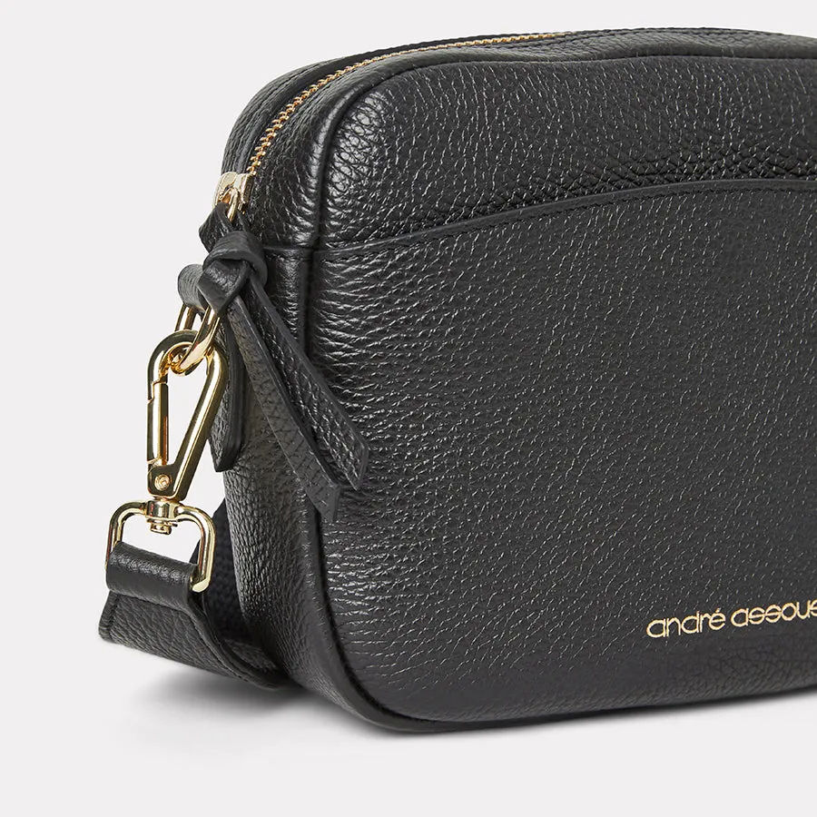 Amelia Black Leather Crossbody Bag sold by Andre Assous product image thumbnail 3