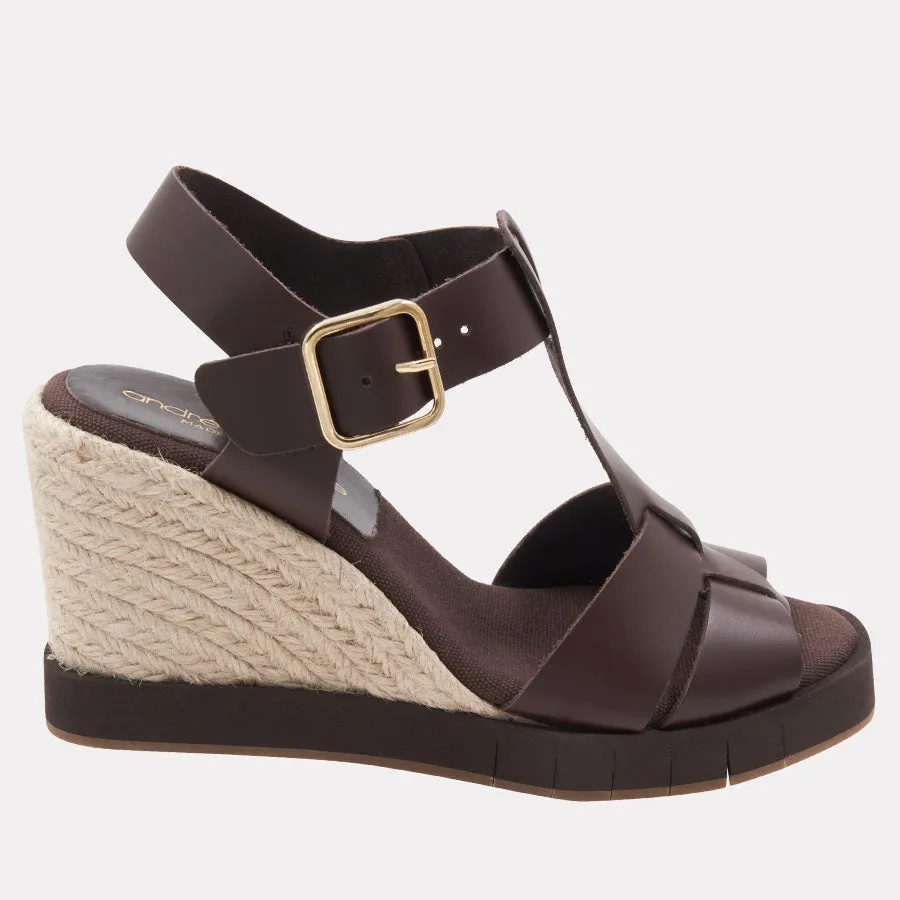 Farami Sole Motion Leather Espadrille Wedge sold by Andre Assous