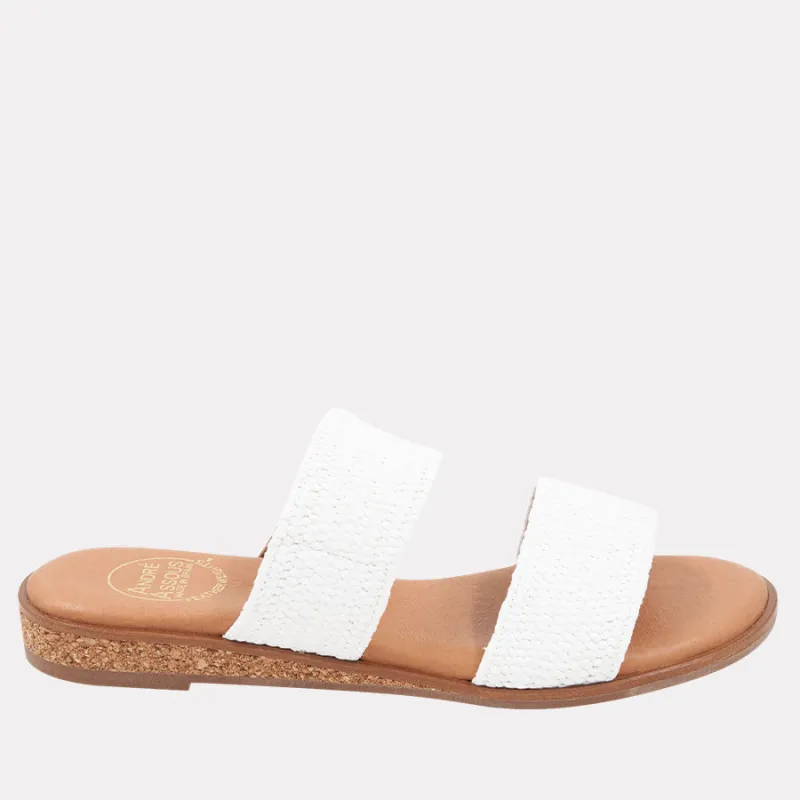 Galia Stretch Raffia Featherweights™ Sandal sold by Andre Assous