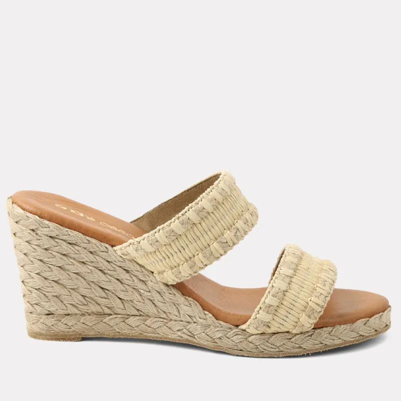 Nolita Stitched Raffia Espadrille Wedge sold by Andre Assous