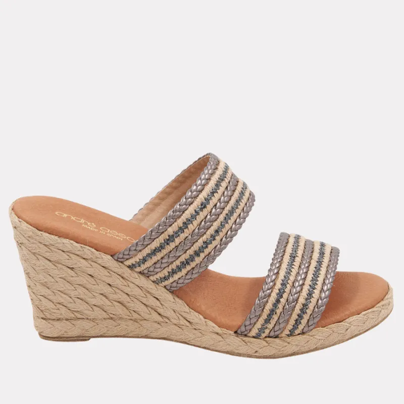 Nolita Metallic Espadrille Wedge sold by Andre Assous