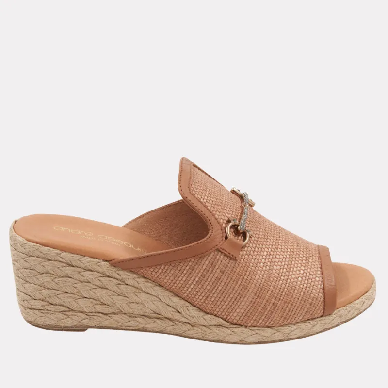 Nomi Raffia Espadrille Wedge sold by Andre Assous