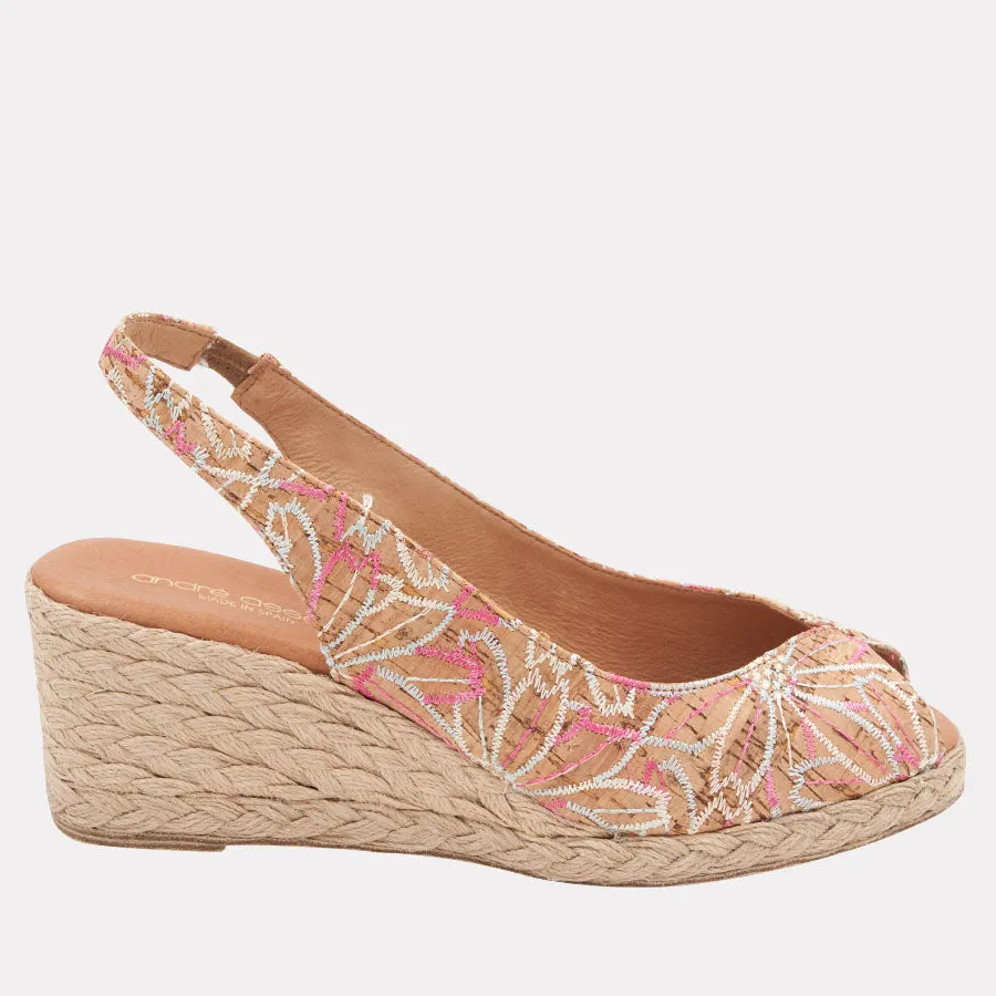 Audrey Cork Espadrille Wedge sold by Andre Assous