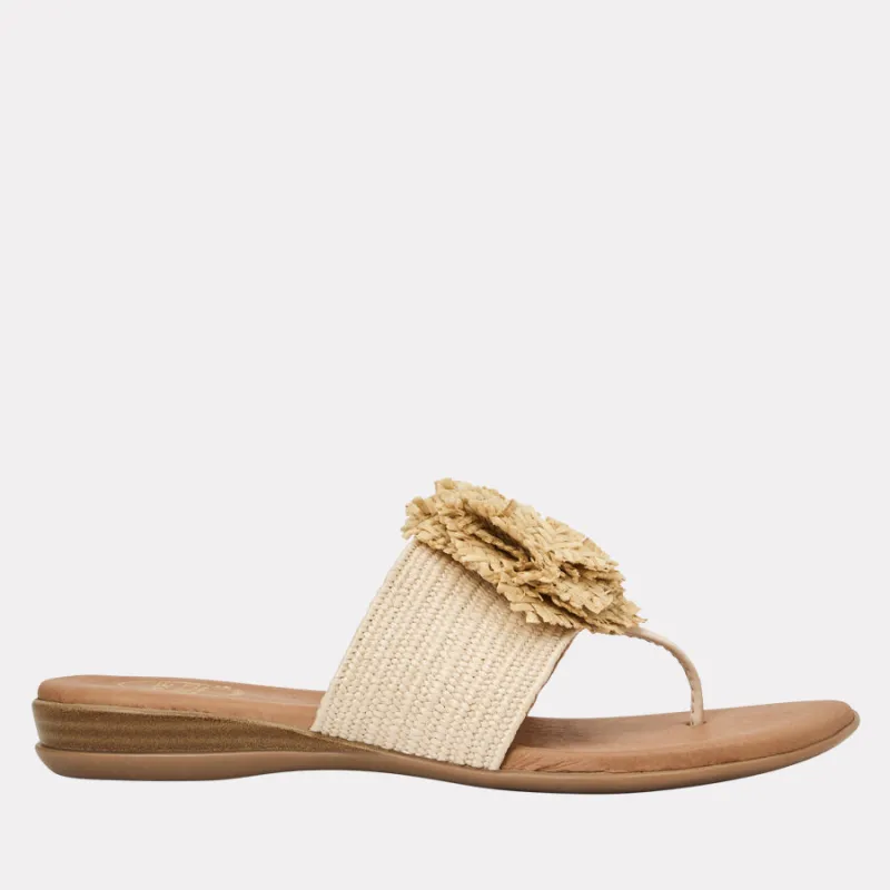Nara Neutral Stretch Raffia Featherweights™ Sandal sold by Andre Assous