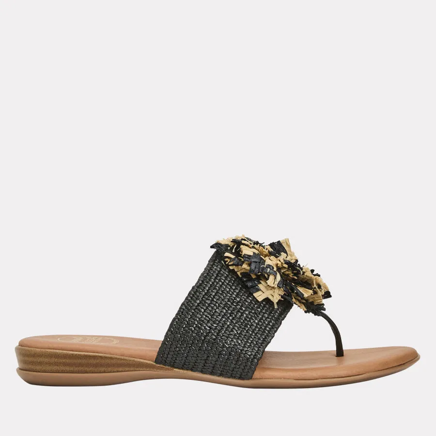 Nara Neutral Stretch Raffia Featherweights™ Sandal sold by Andre Assous