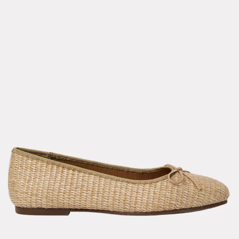 Haley Raffia Ballet Flat made by Andre Assous