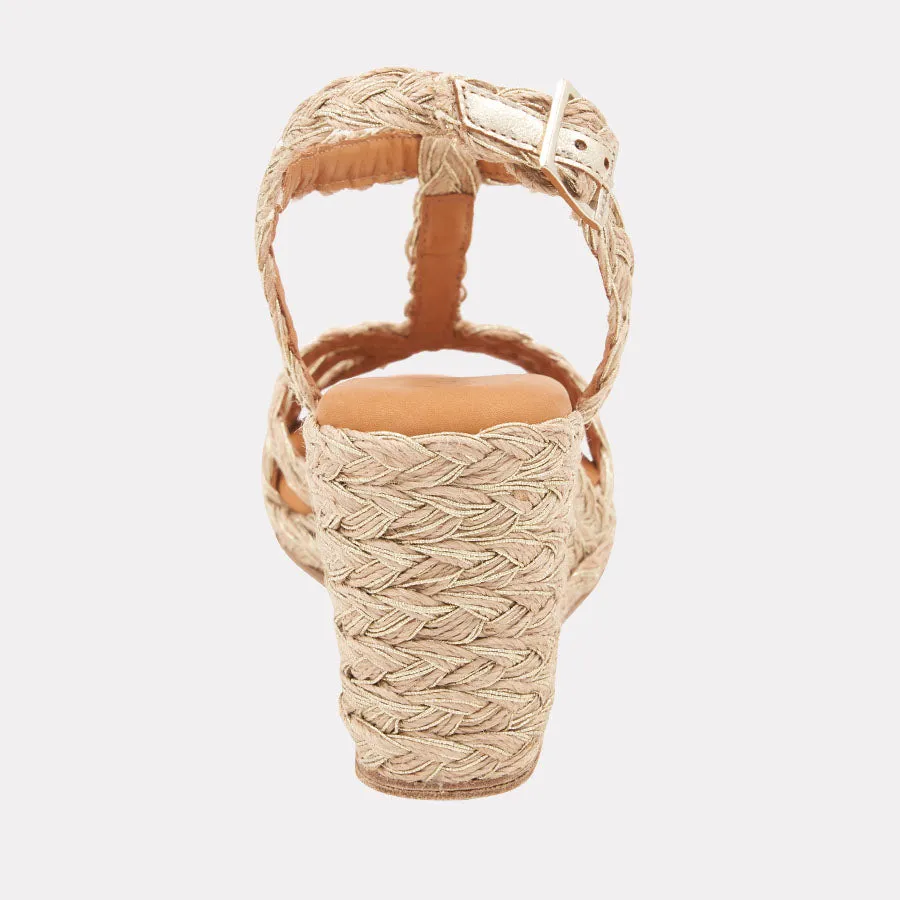 Madina Gold Thread Espadrille Wedge sold by Andre Assous product image thumbnail 4