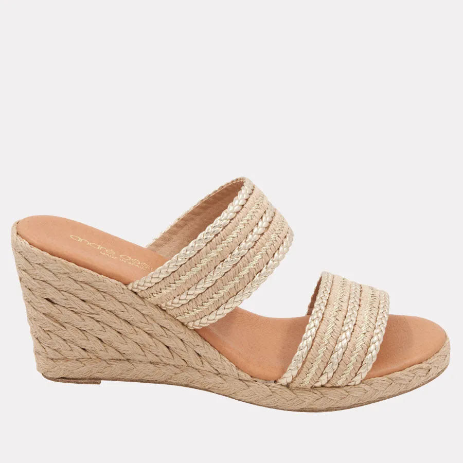 Nolita Platino Stripe Espadrille Wedge sold by Andre Assous