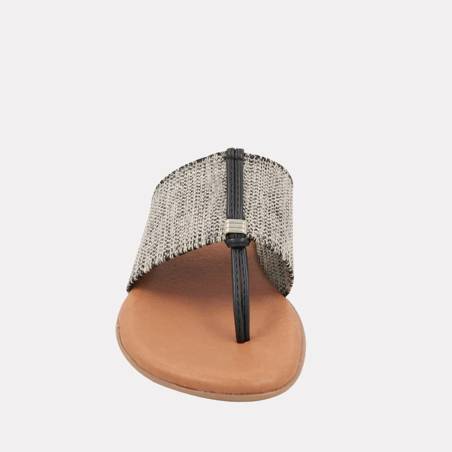 Nice Black Beige Linen Featherweights™ Sandal sold by Andre Assous product image thumbnail 5