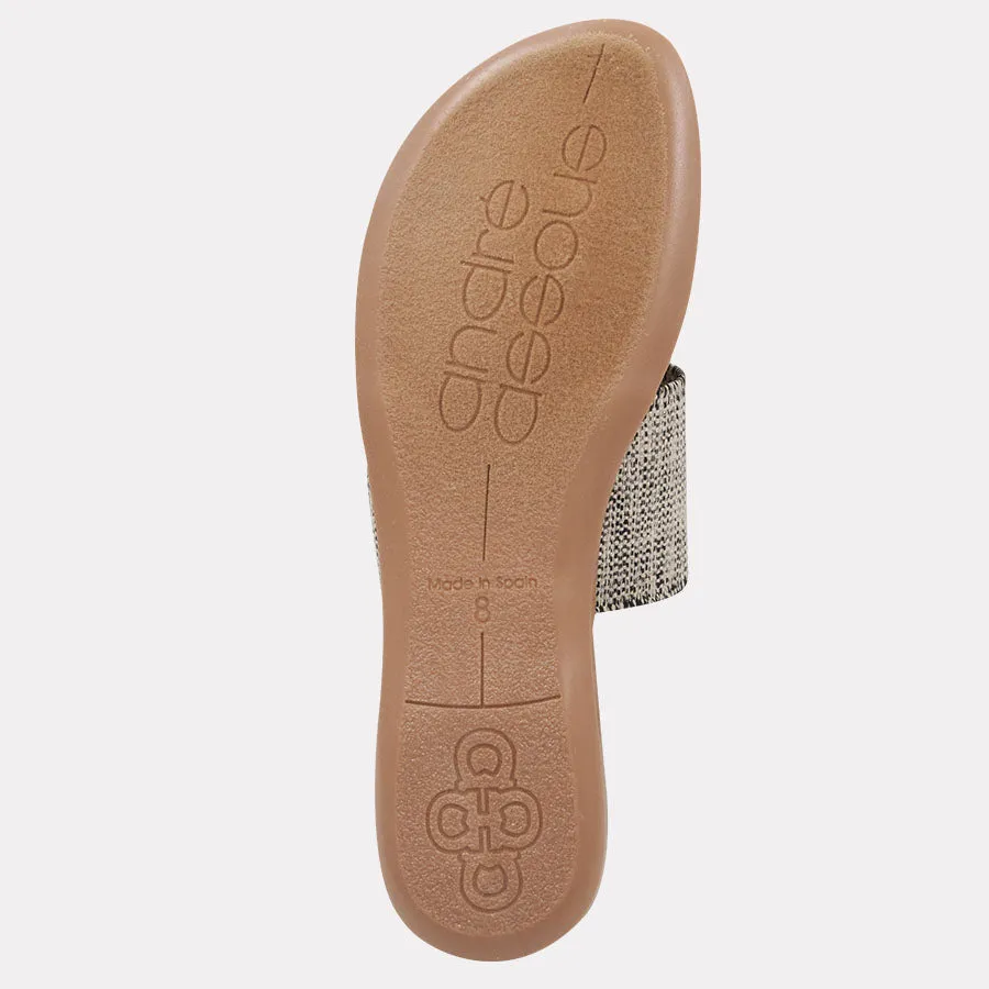 Nice Black Beige Linen Featherweights™ Sandal sold by Andre Assous product image thumbnail 3