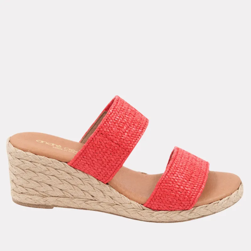 Nori Stretch Raffia Espadrille Wedge sold by Andre Assous