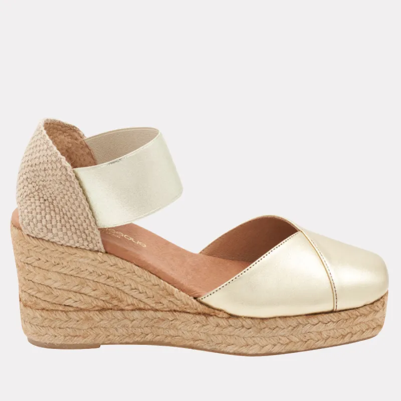 Pedra Leather Espadrille Wedge sold by Andre Assous