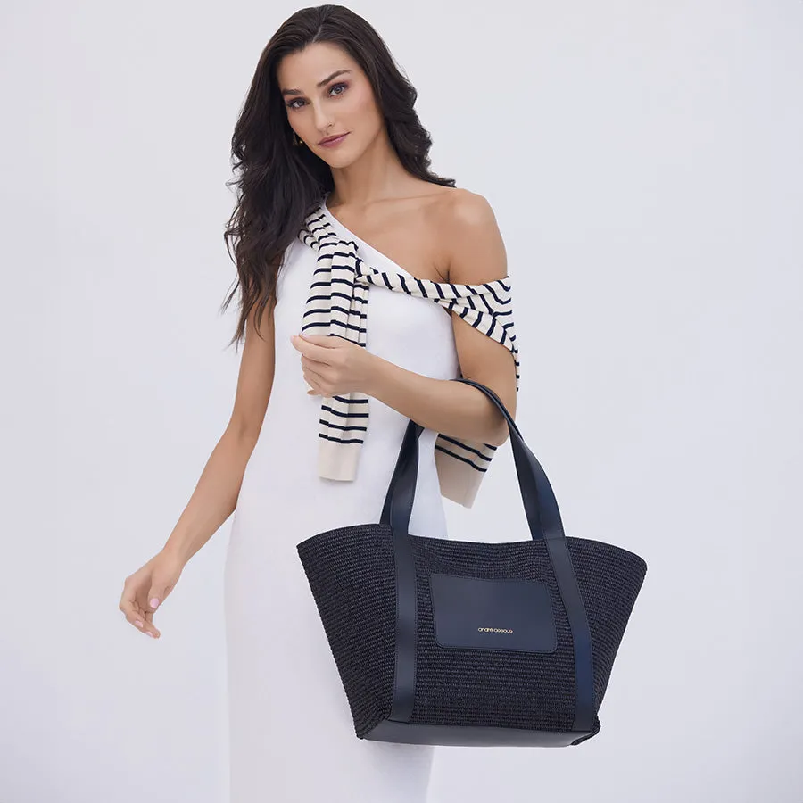 Atlas Black Raffia Tote Bag sold by Andre Assous product image thumbnail 5