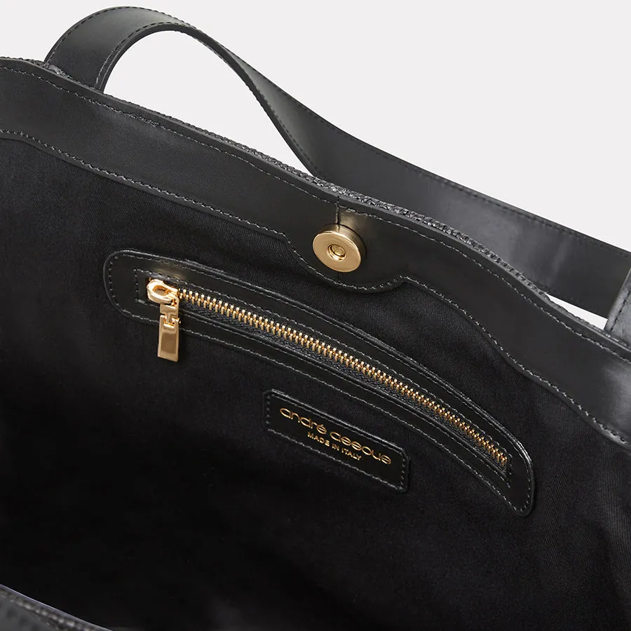Atlas Black Raffia Tote Bag sold by Andre Assous product image thumbnail 2
