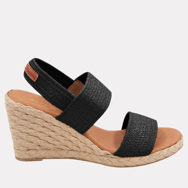 Allison Stretch Raffia Espadrille Wedge sold by Andre Assous