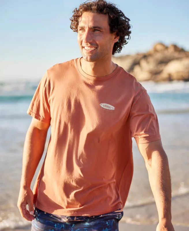 Chase Mens Organic Relaxed T-Shirt - Rust sold by Animal