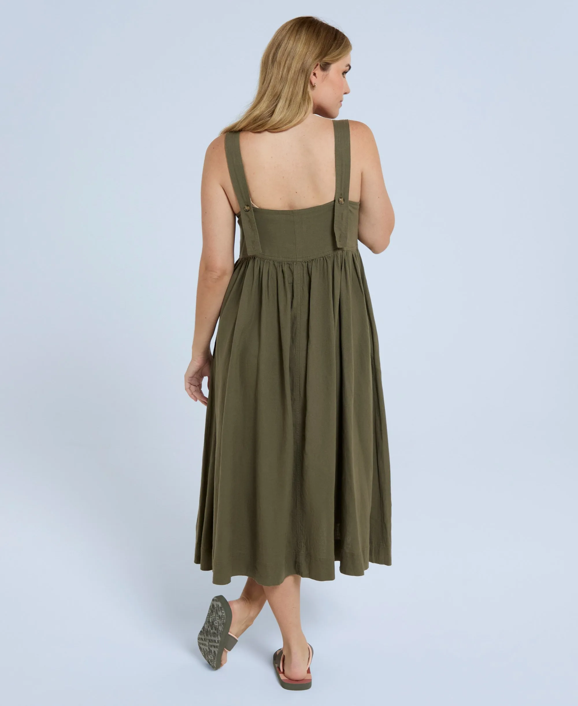 Linen Womens Midi Dress - Khaki sold by Animal product image thumbnail 4