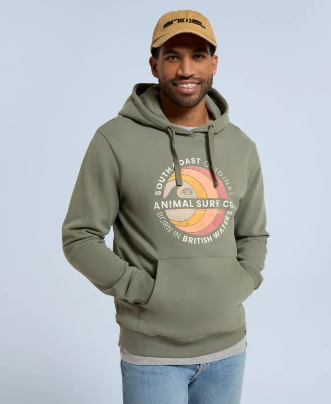 River Front Graphic Print Mens Organic Hoodie - Green sold by Animal