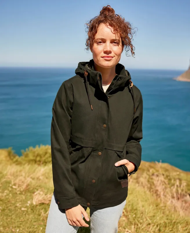 Padstow Womens Cotton Jacket - Dark Green sold by Animal