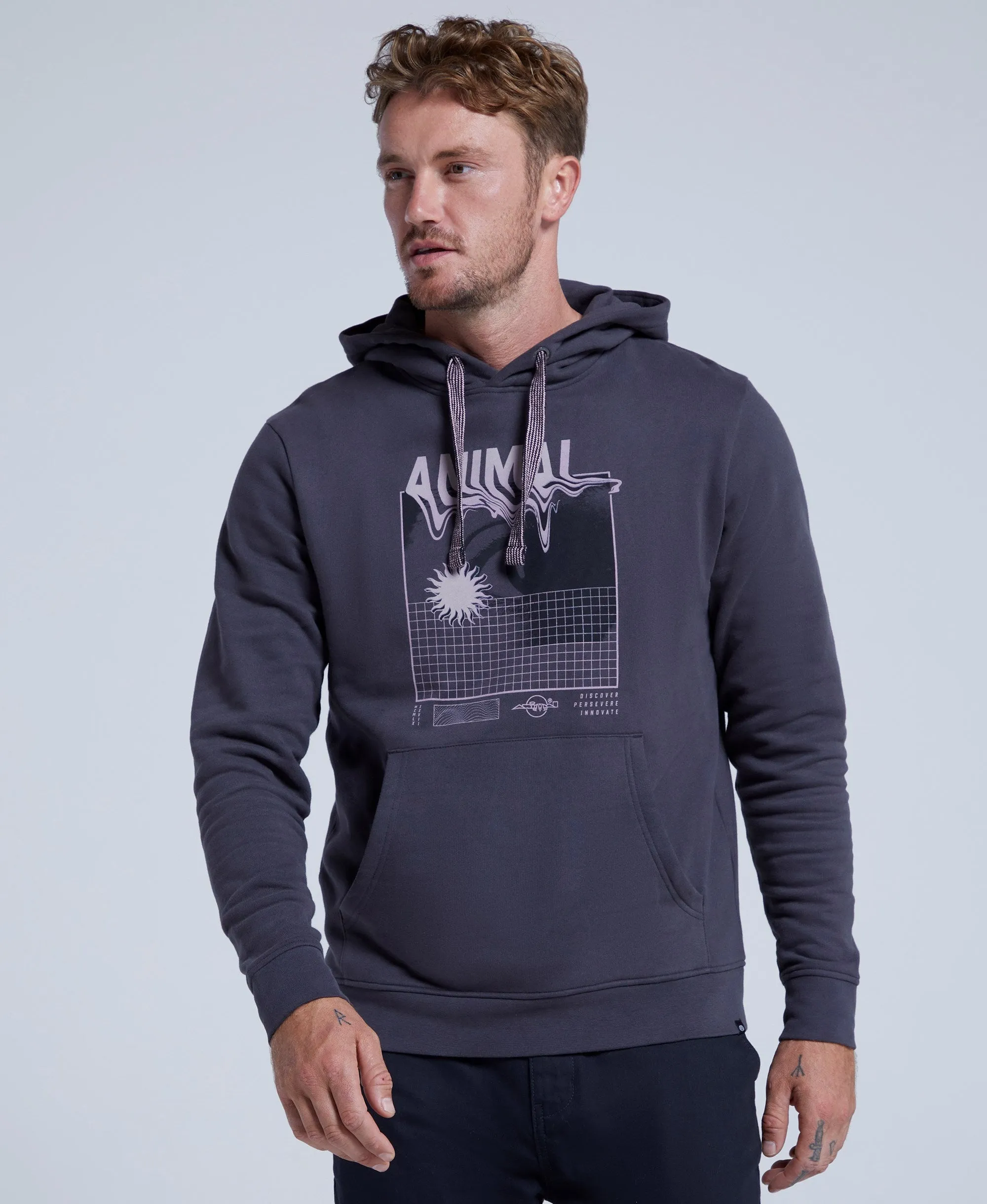 River Mens Wavey Hoodie - Dark Grey sold by Animal
